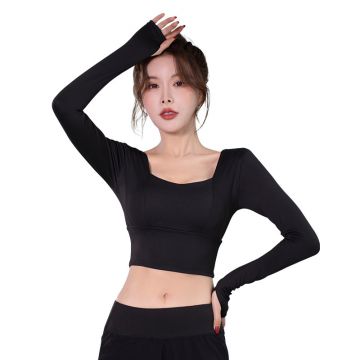 Padded Long Sleeve Workout Yoga Tops